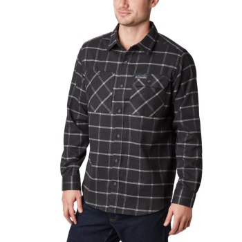 Columbia Outdoor Elements Stretch Flannel, Camisa Grises Oscuro Para Hombre | 429165-DBP